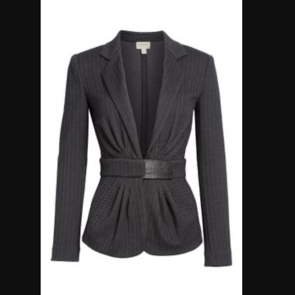 ISO Armani Collezioni Micro Chevron Herringbone Jacket Blazer Charcoal Gray - Picture 4 of 8